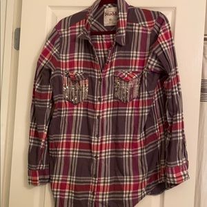 Pink and gray flannel with sparkles